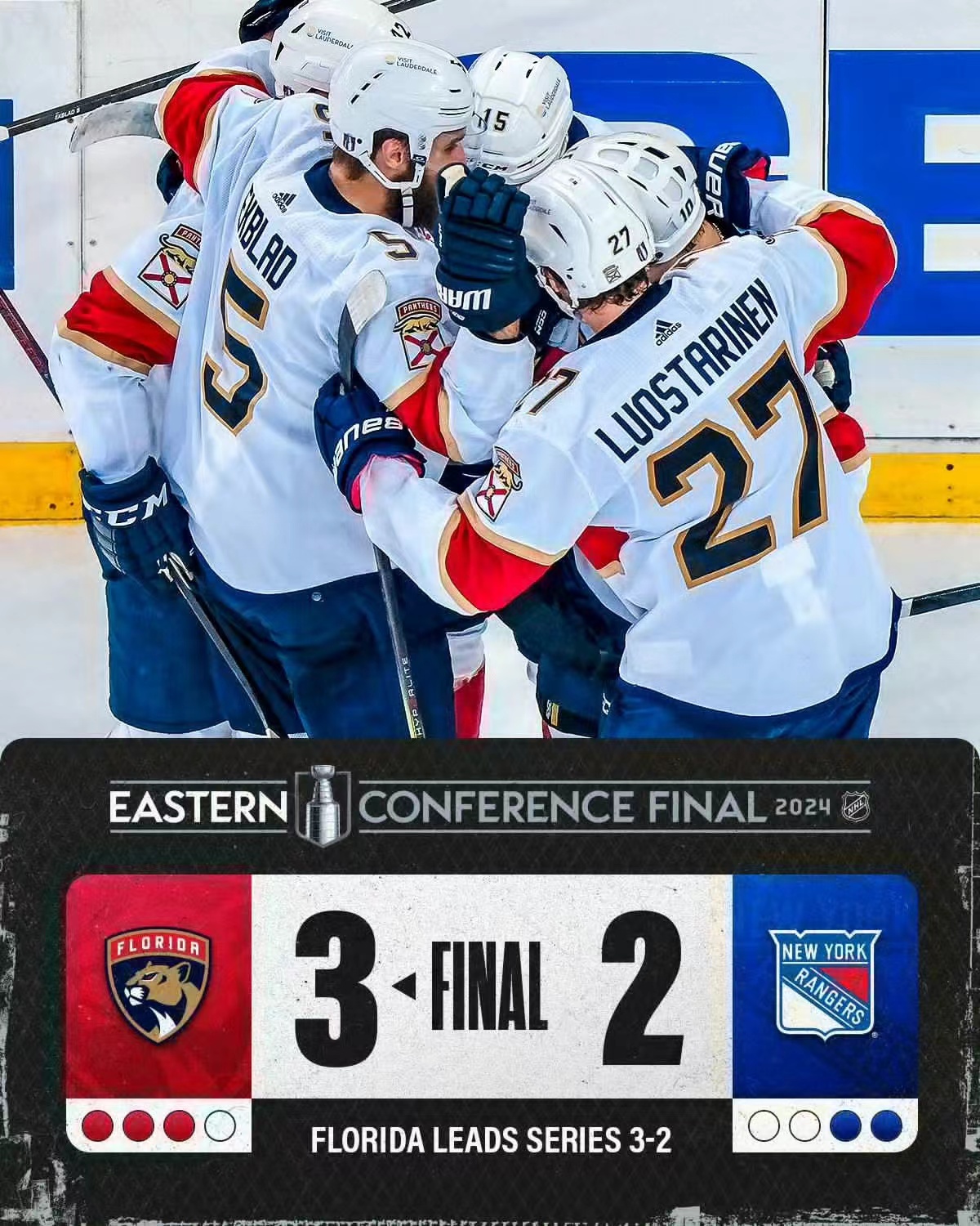 Den avgörande striden, slutspelstävlingen mellan Panthers och Rangers